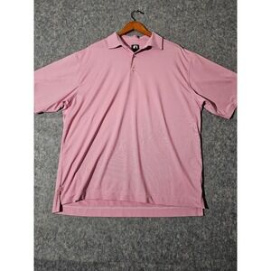 FootJoy FJ Mens Pink Striped Golf Polo Shirt Size XL Golf Outdoor